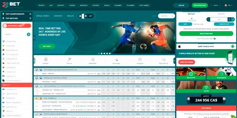 Betting with 22BET - Betting Experience Online